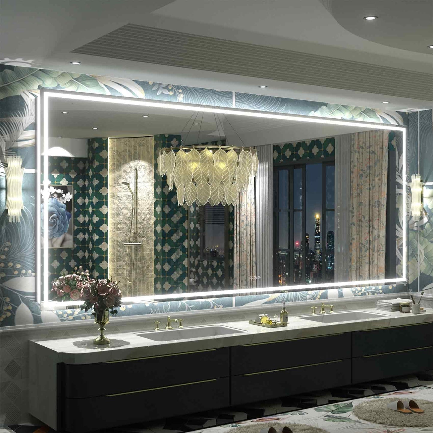 KIOTEE Super Bright Anti-fog LED Bathroom Mirror with Backlit and Front Lighting 3-Year Warranty