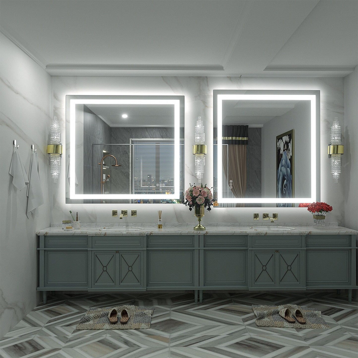 KIOTEE Super Bright Anti-fog LED Bathroom Mirror with Backlit and Front Lighting 3-Year Warranty