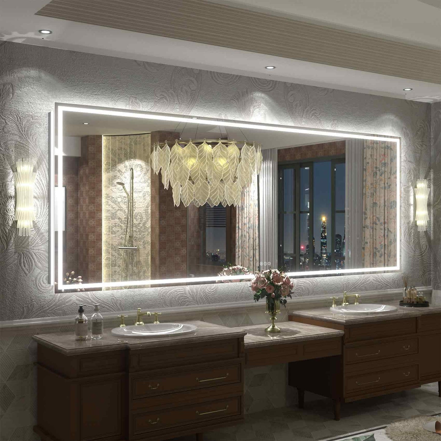 KIOTEE Super Bright Anti-fog LED Bathroom Mirror with Backlit and Front Lighting 3-Year Warranty