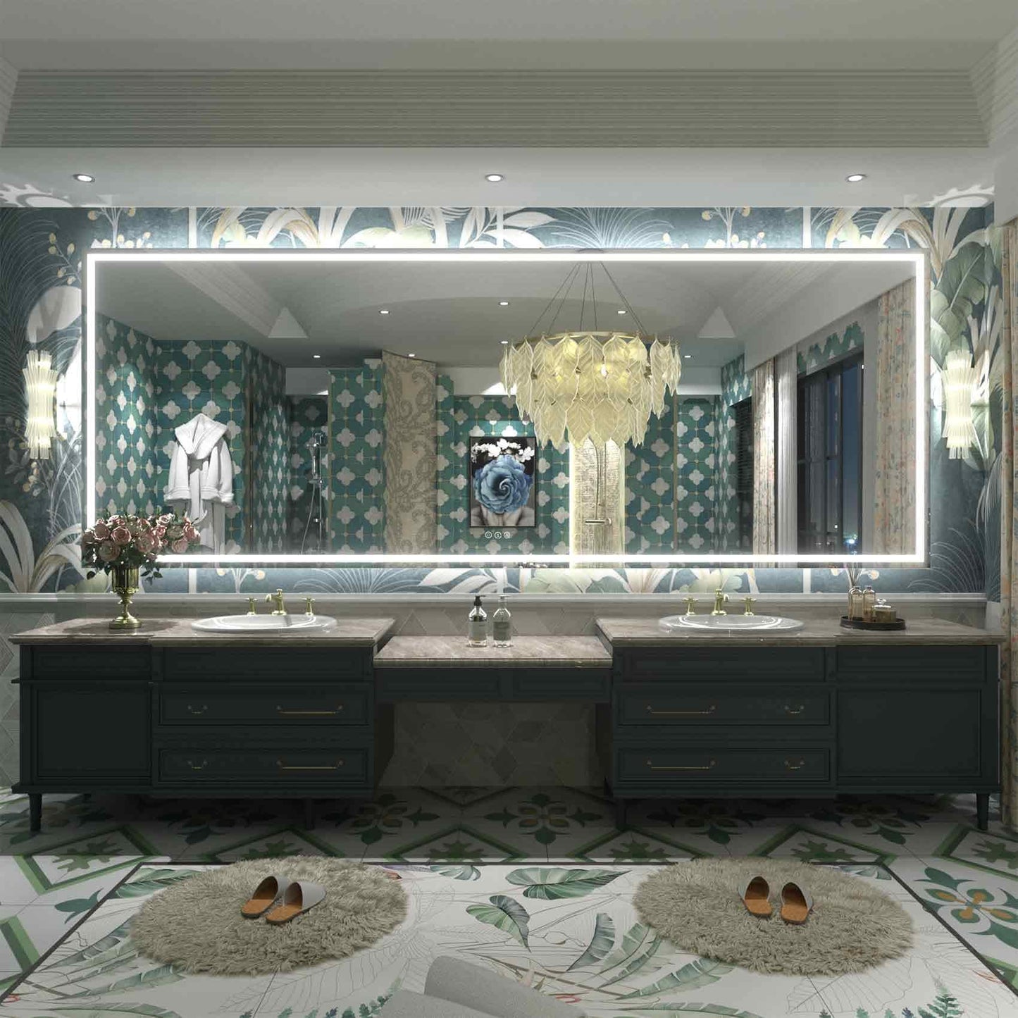 KIOTEE Super Bright Anti-fog LED Bathroom Mirror with Backlit and Front Lighting 3-Year Warranty