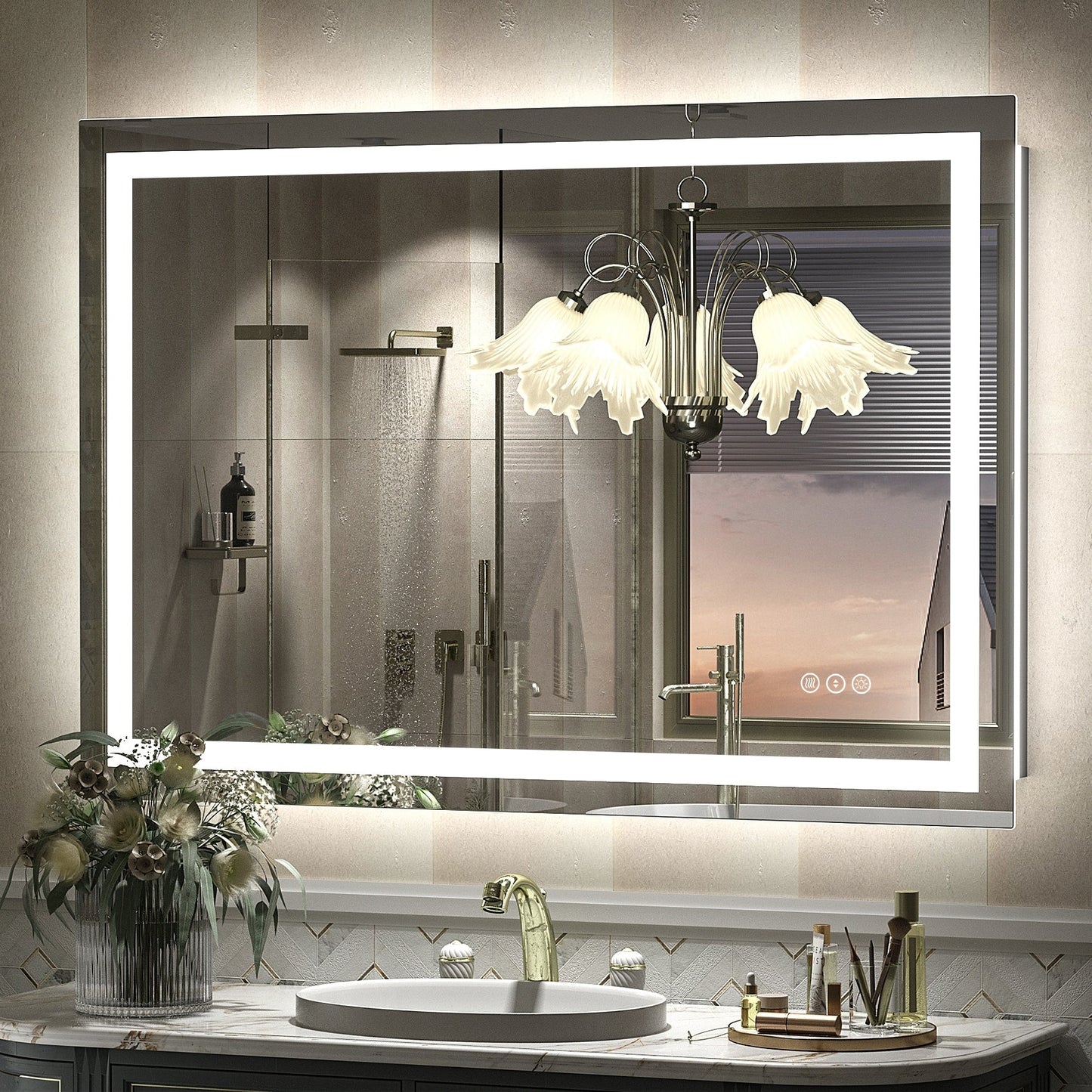 KIOTEE Super Bright Anti-fog LED Bathroom Mirror with Backlit and Front Lighting 3-Year Warranty