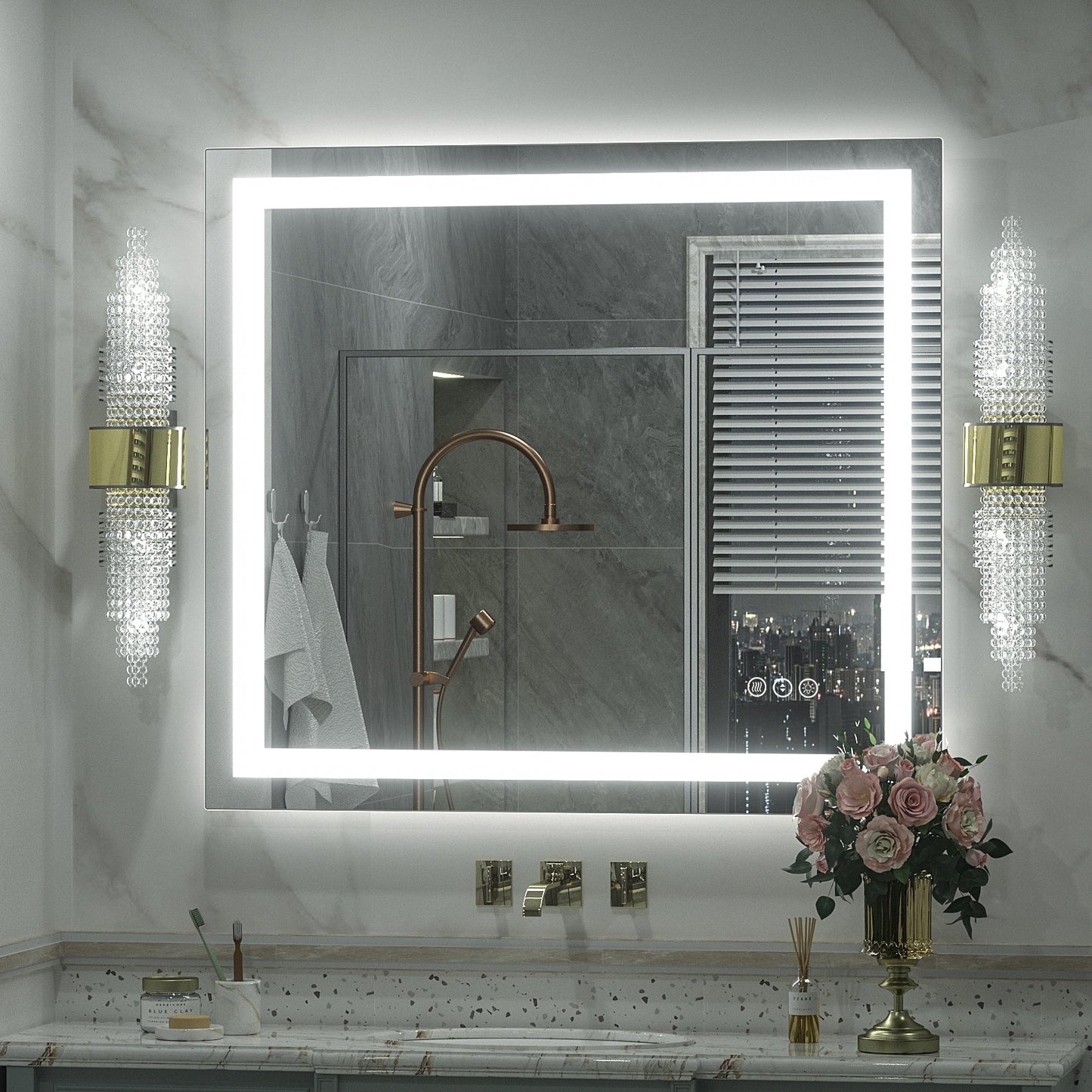 KIOTEE Super Bright Anti-fog LED Bathroom Mirror with Backlit and Front Lighting 3-Year Warranty