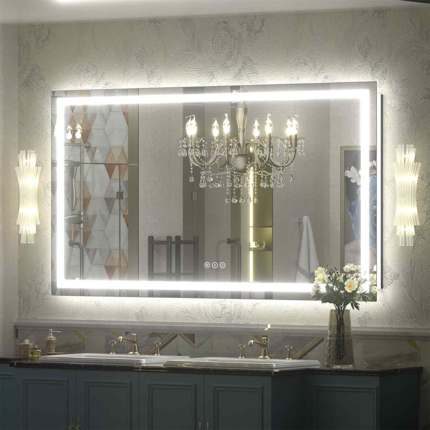 KIOTEE Super Bright Anti-fog LED Bathroom Mirror with Backlit and Front Lighting 3-Year Warranty