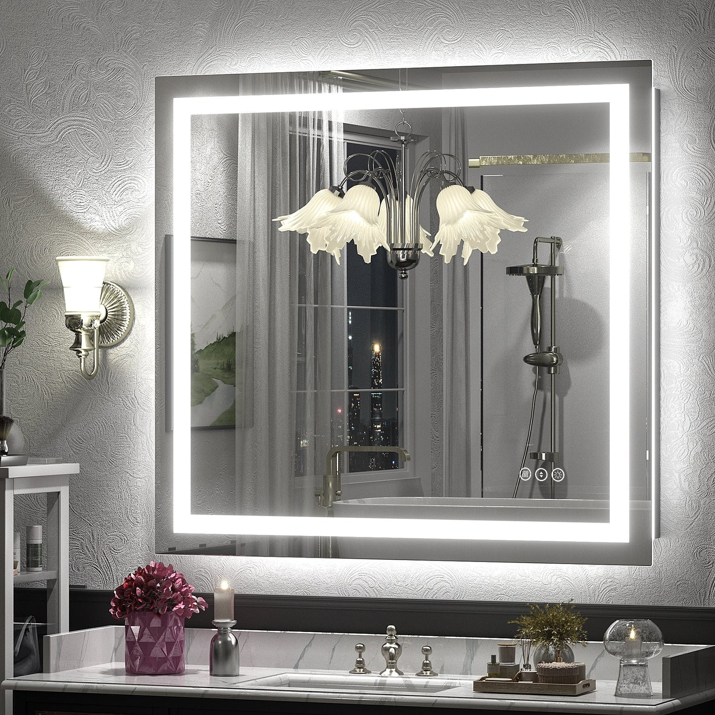 KIOTEE Super Bright Anti-fog LED Bathroom Mirror with Backlit and Front Lighting 3-Year Warranty