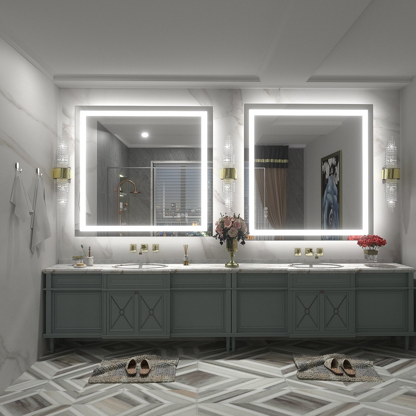 KIOTEE Super Bright Anti-fog LED Bathroom Mirror with Backlit and Front Lighting 3-Year Warranty