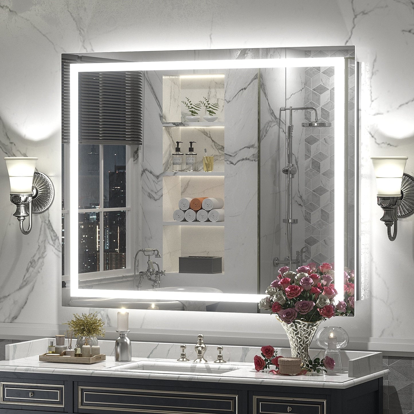 KIOTEE Super Bright Anti-fog LED Bathroom Mirror with Backlit and Front Lighting 3-Year Warranty
