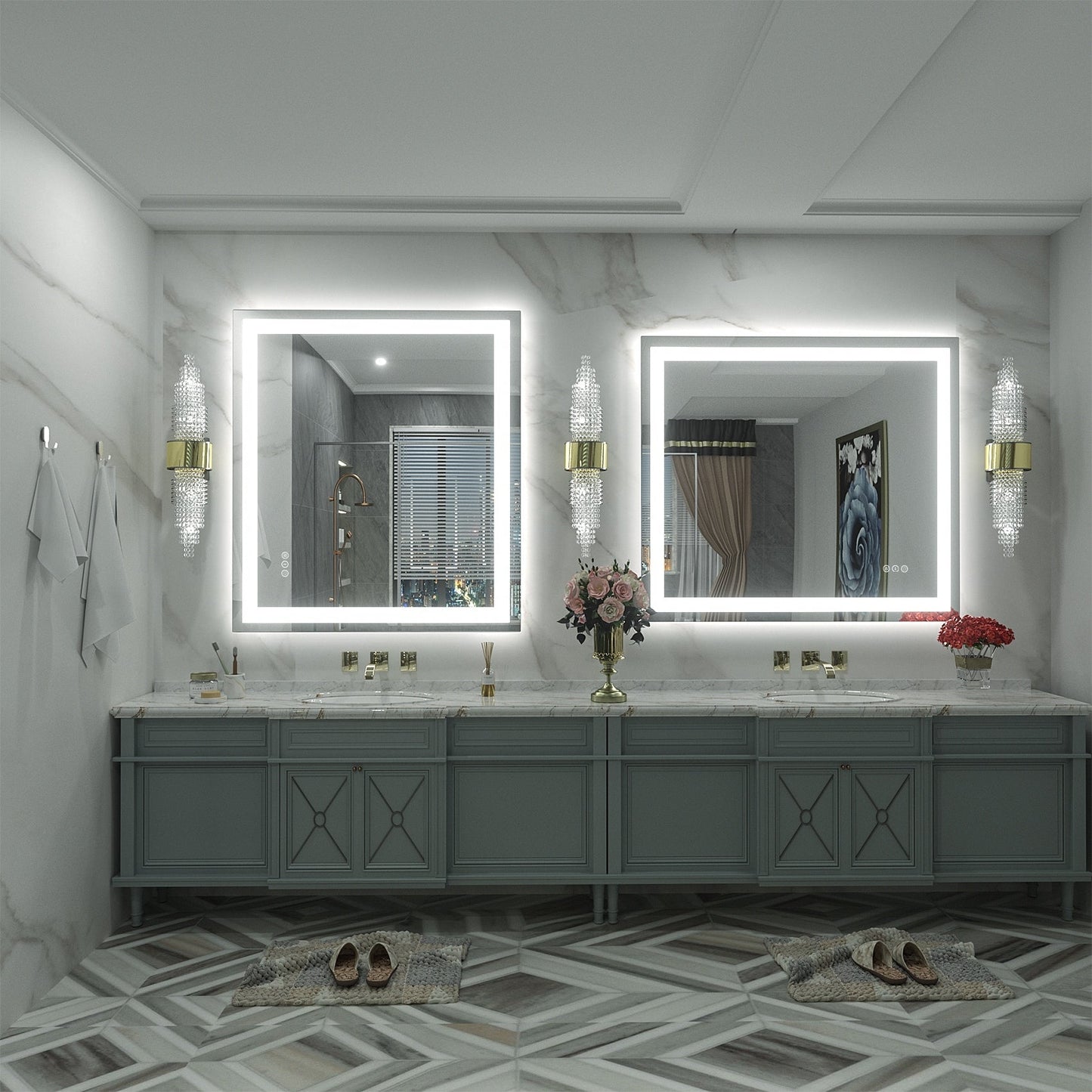KIOTEE Super Bright Anti-fog LED Bathroom Mirror with Backlit and Front Lighting 3-Year Warranty