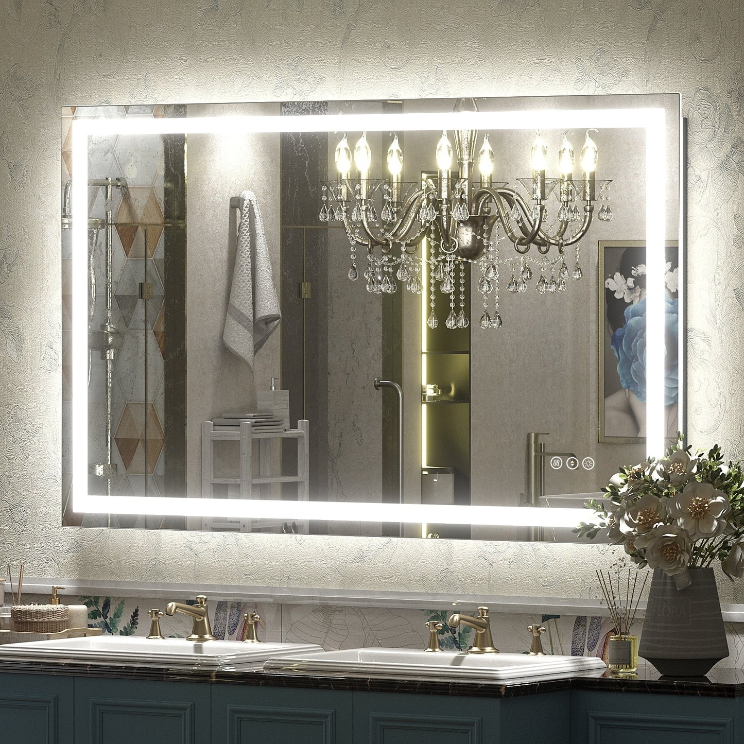 KIOTEE Super Bright Anti-fog LED Bathroom Mirror with Backlit and Front Lighting 3-Year Warranty