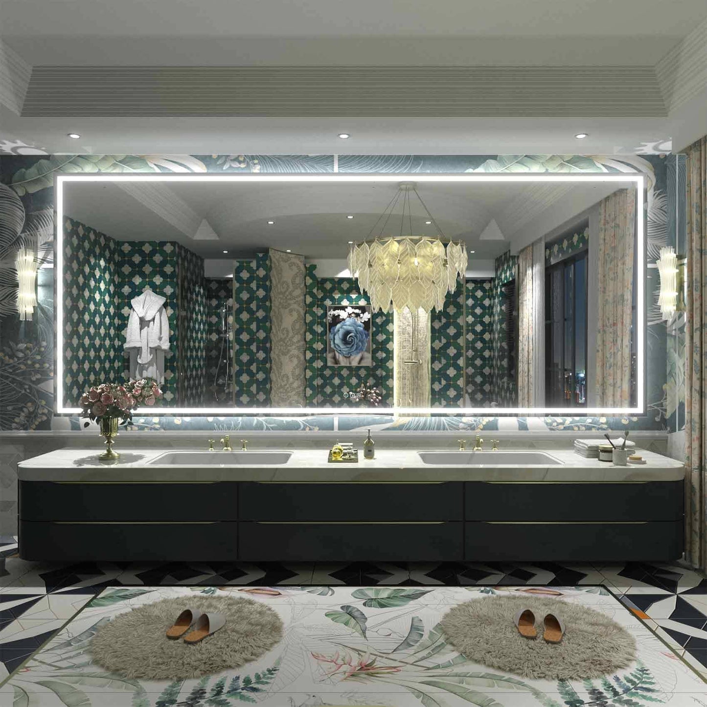 KIOTEE Super Bright Anti-fog LED Bathroom Mirror with Backlit and Front Lighting 3-Year Warranty