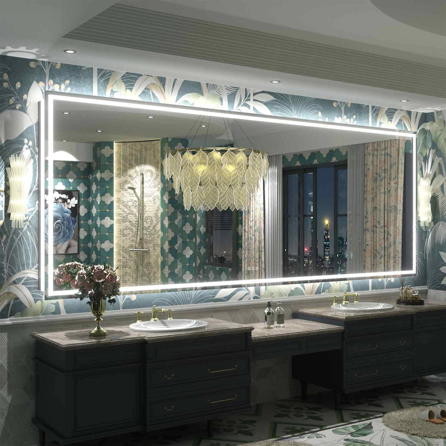KIOTEE Super Bright Anti-fog LED Bathroom Mirror with Backlit and Front Lighting 3-Year Warranty