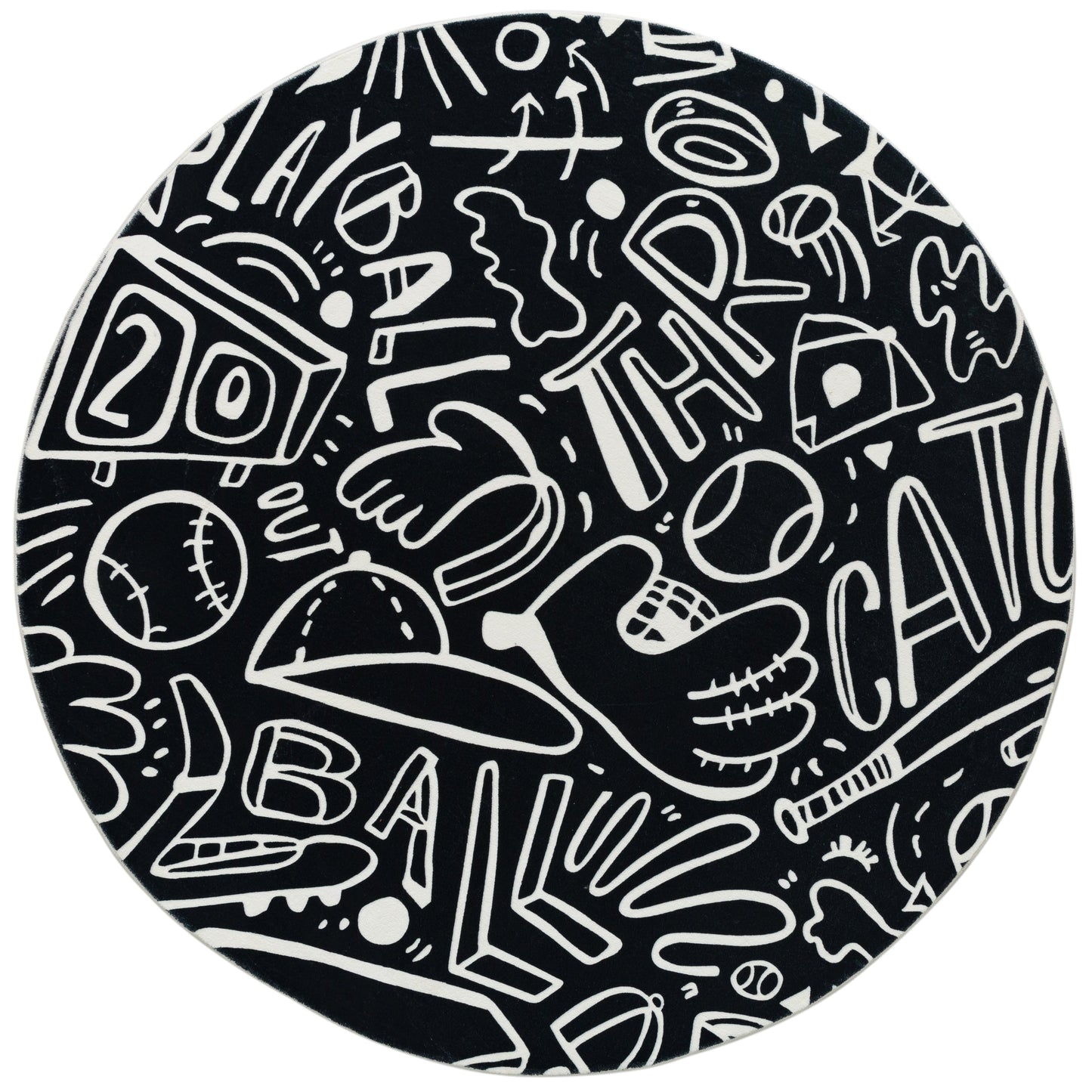 Katie Merz SPORTSGLYPHS Baseball Area Rug