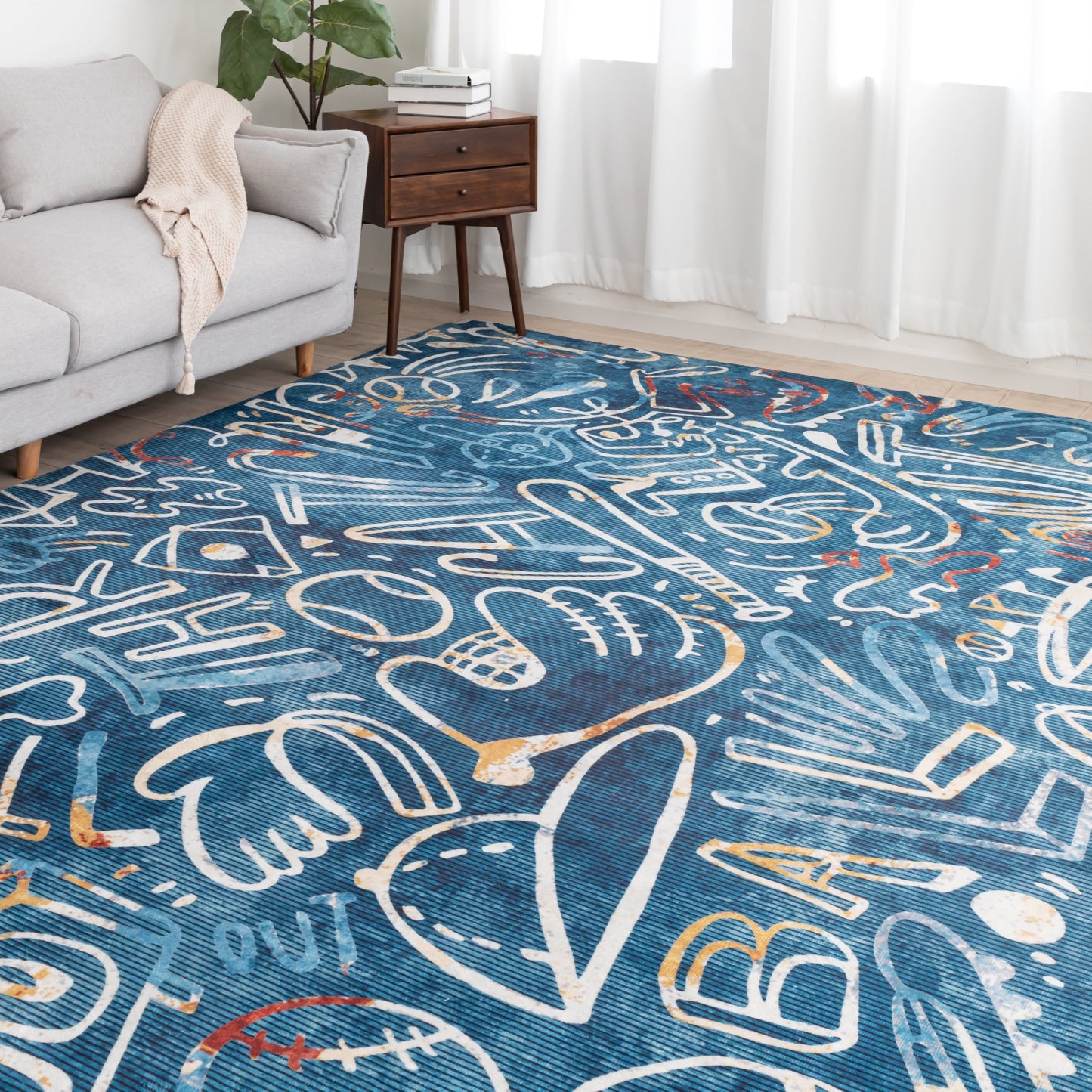 Katie Merz SPORTSGLYPHS Baseball Area Rug