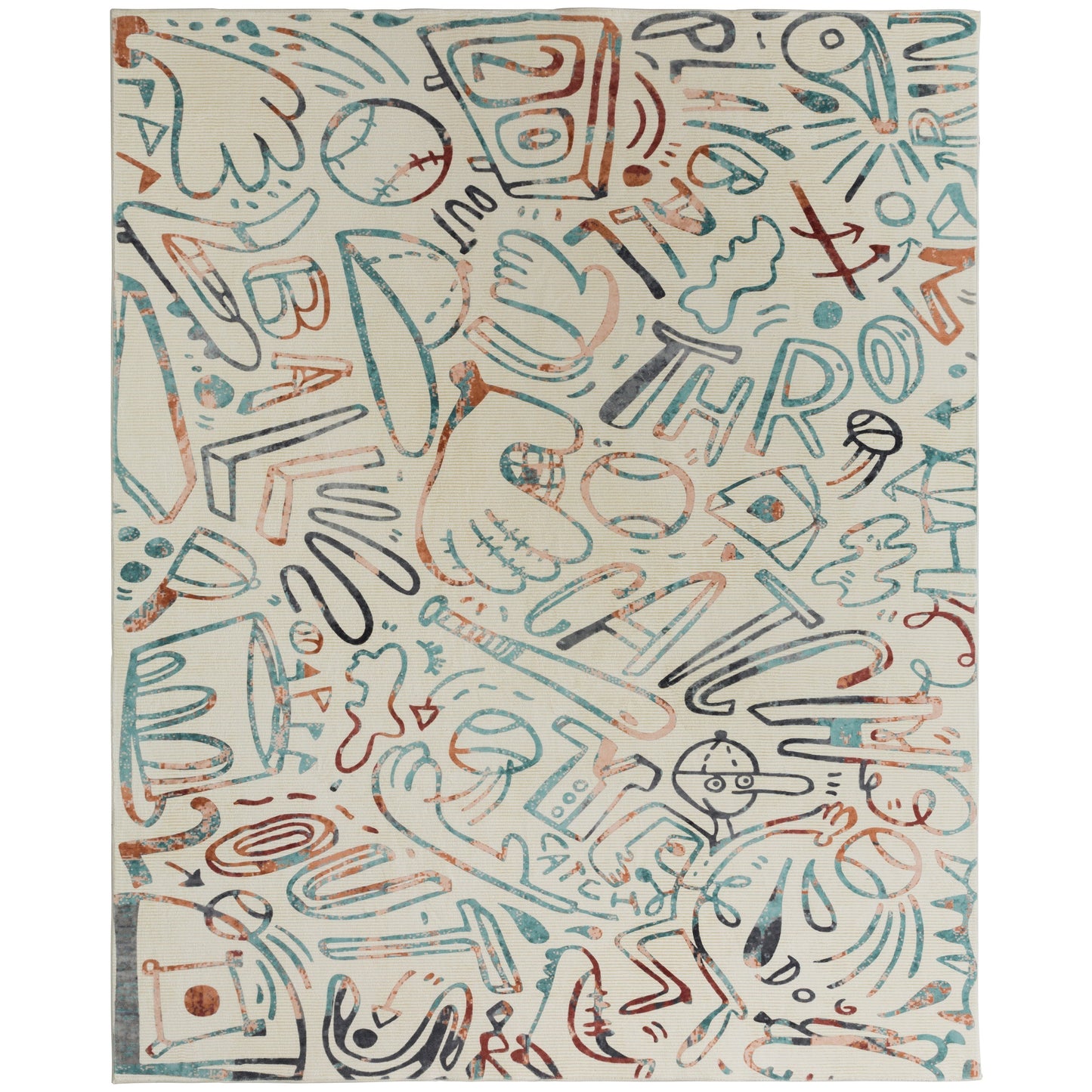 Katie Merz SPORTSGLYPHS Baseball Area Rug