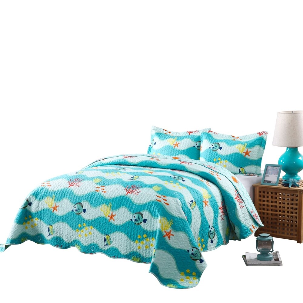 Porch & Den Lumbee Aquatic Quilt Set