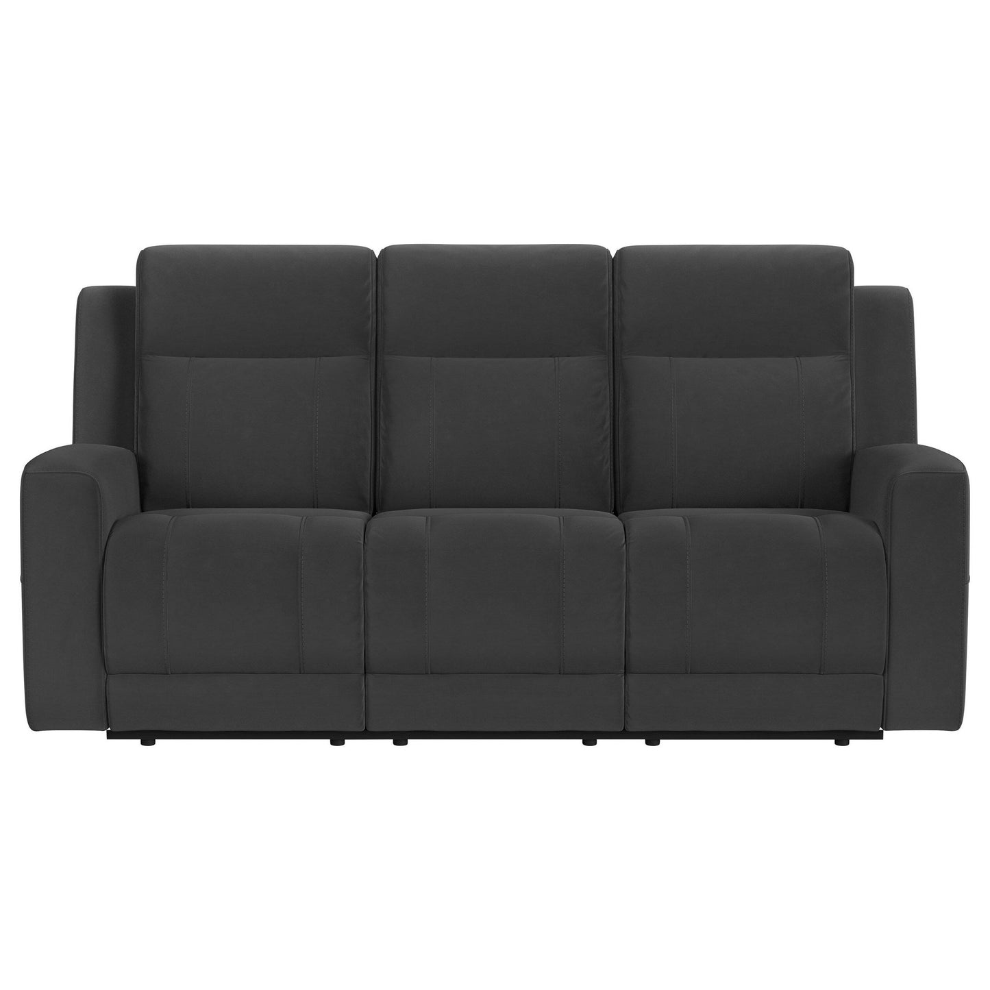 Canapé inclinable manuel Krio, 80 pouces, similicuir gris anthracite moderne