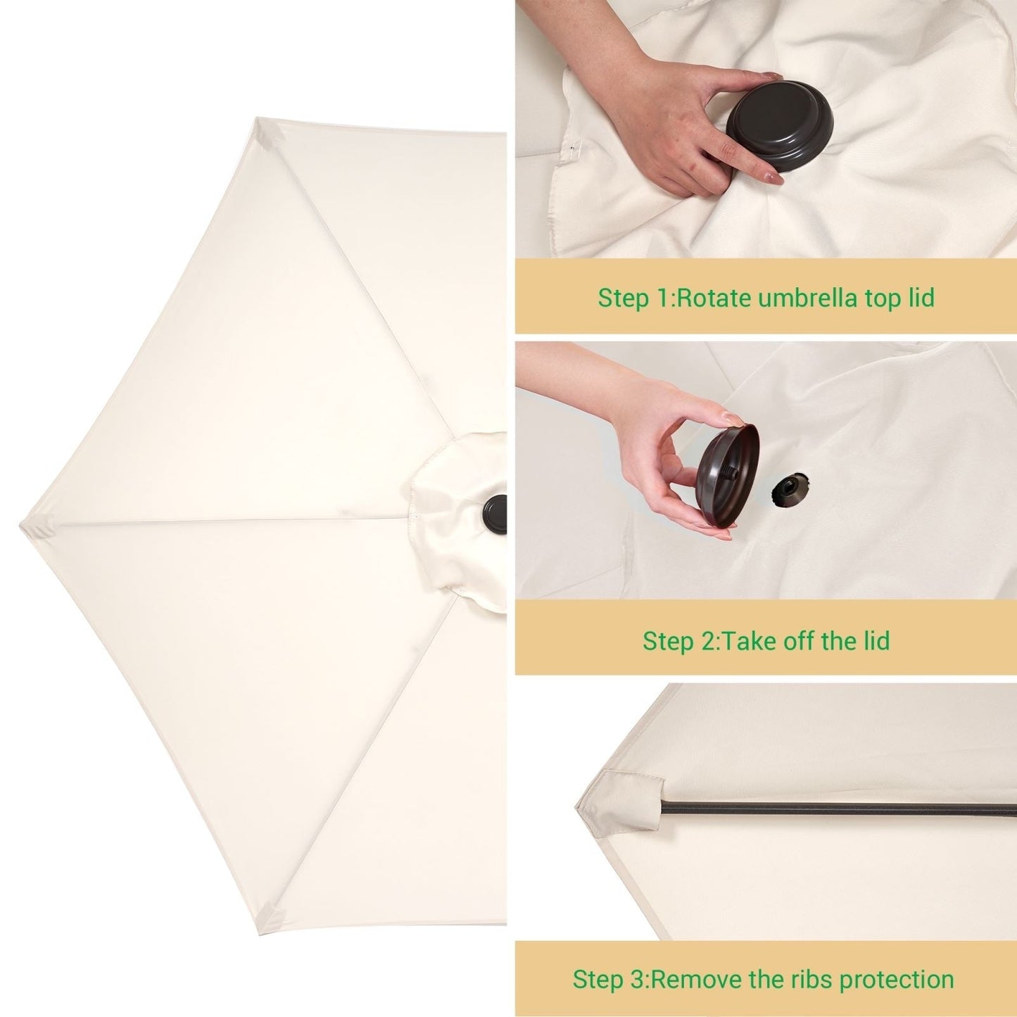 LIVOOSUN 7.5ft Steel Patio Market Umbrella Tilt System