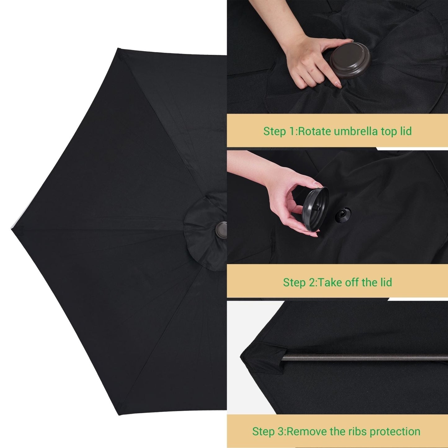 LIVOOSUN 7.5ft Steel Patio Market Umbrella Tilt System
