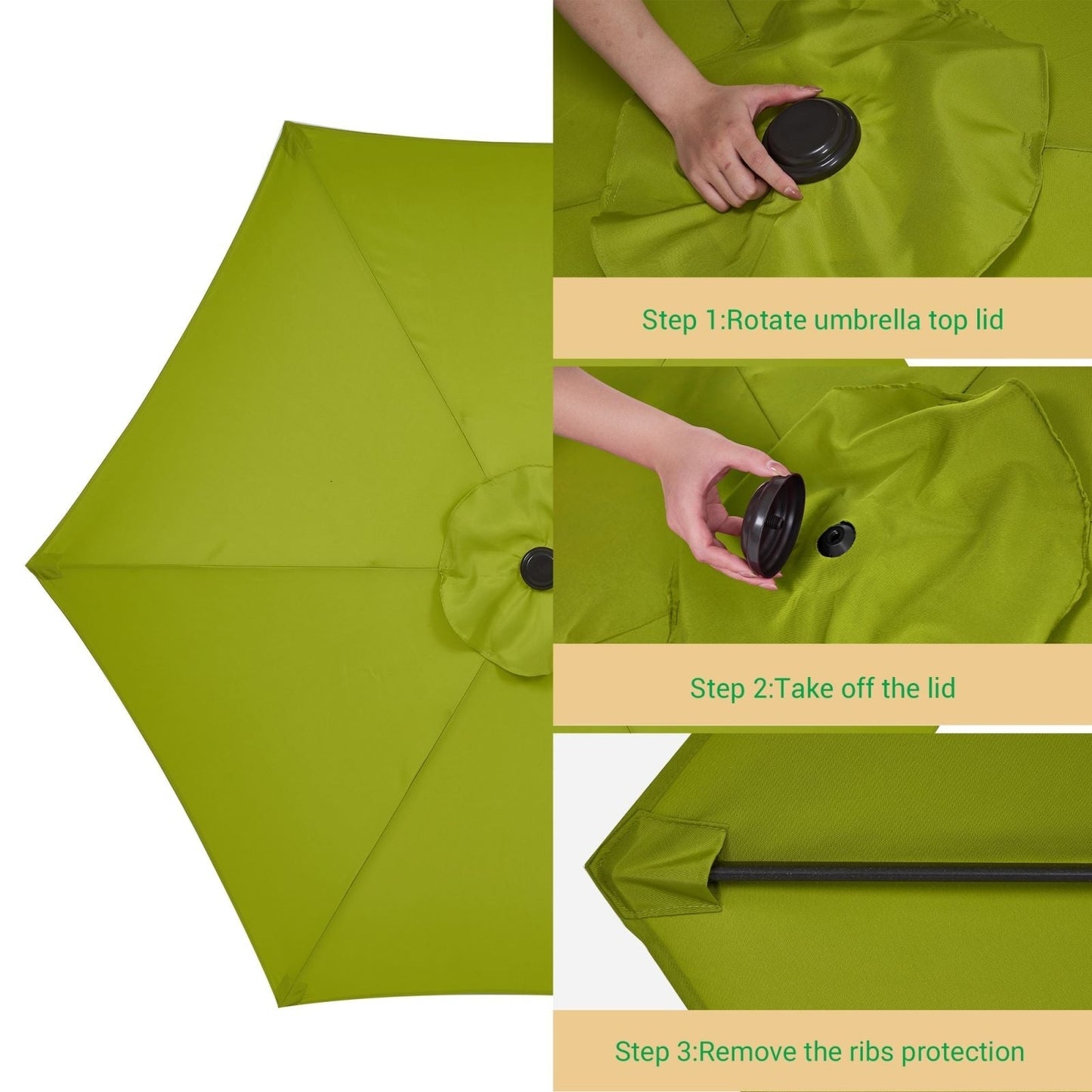 LIVOOSUN 7.5ft Steel Patio Market Umbrella Tilt System