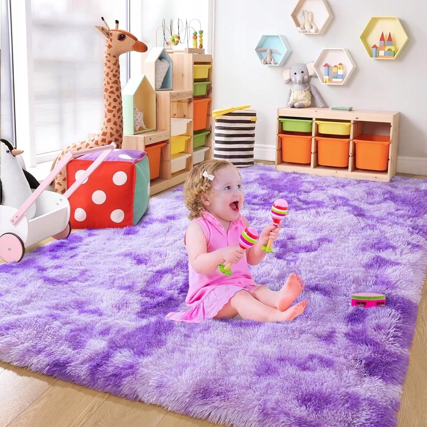 Large Size Home Decor Carpet Washable Nursery Area Rug - 8' x 10'