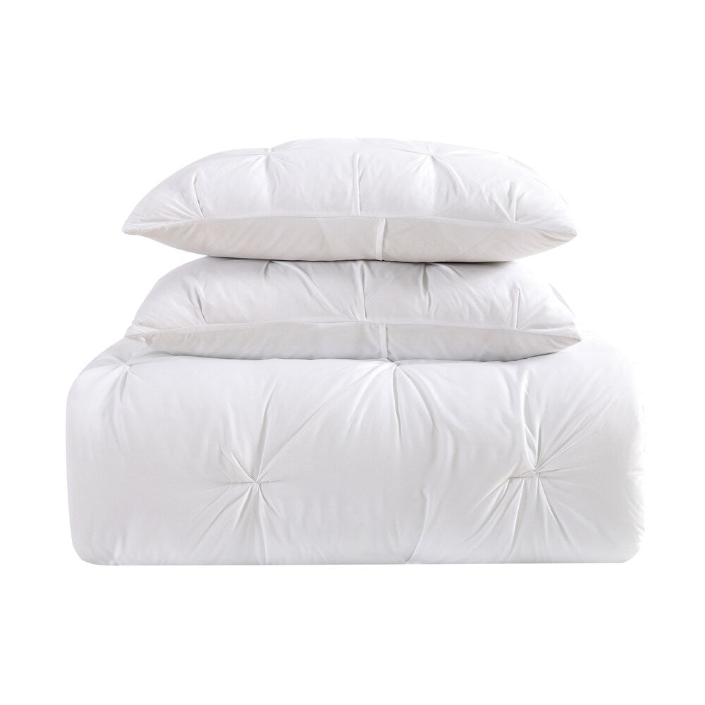 My World Pinch Pleat Solid 3-piece Duvet Set