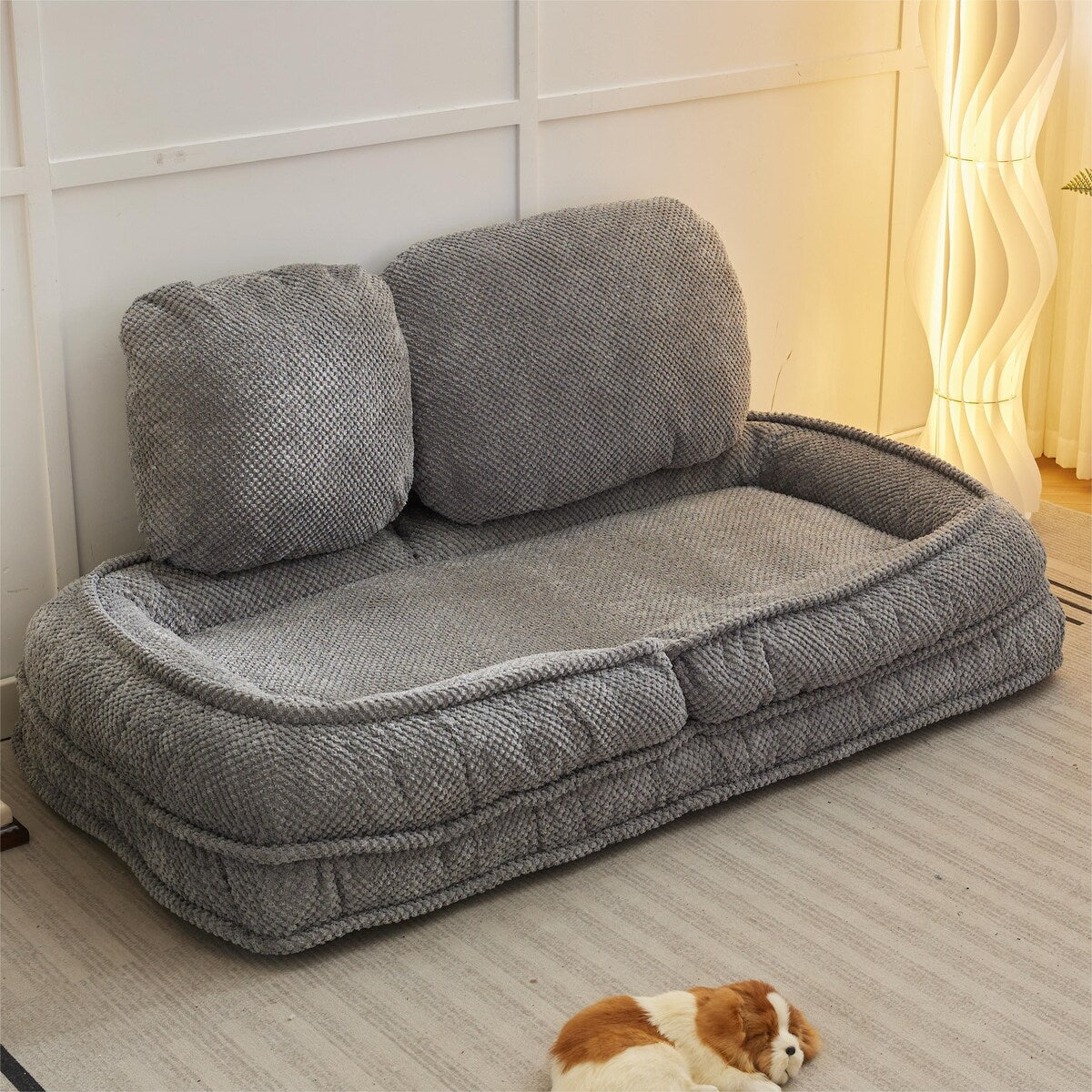 Canapé paresseux, 5 positions réglables, assis, couché, plié, convient pour une chambre ou un salon