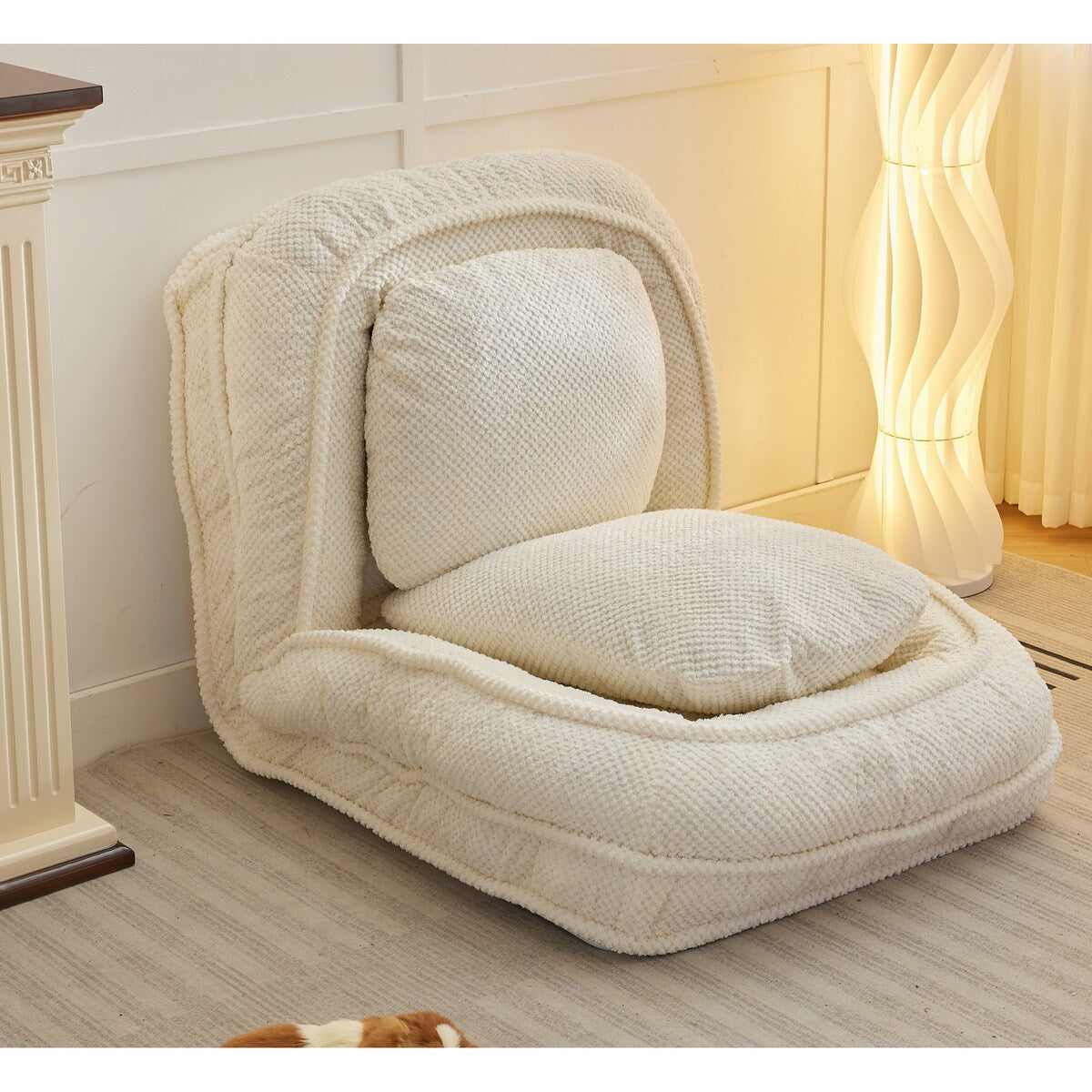 Canapé paresseux, 5 positions réglables, assis, couché, plié, convient pour une chambre ou un salon