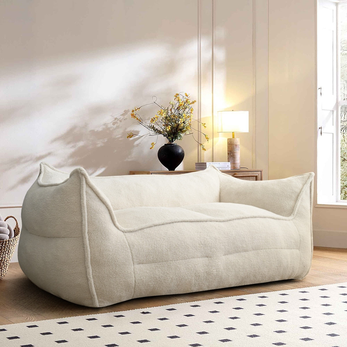 Canapé paresseux en forme de pouf avec mousse à mémoire de forme