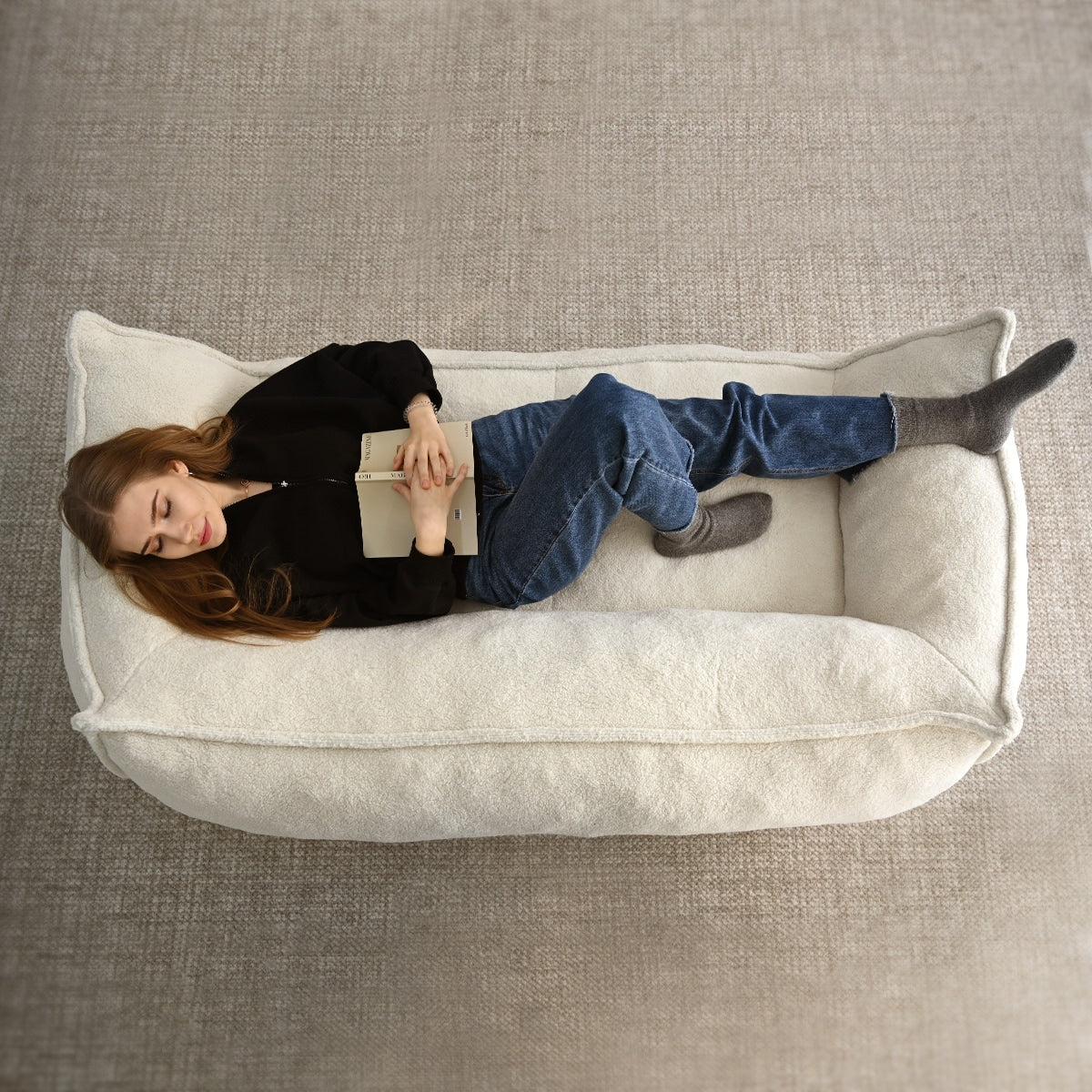 Canapé paresseux en forme de pouf avec mousse à mémoire de forme