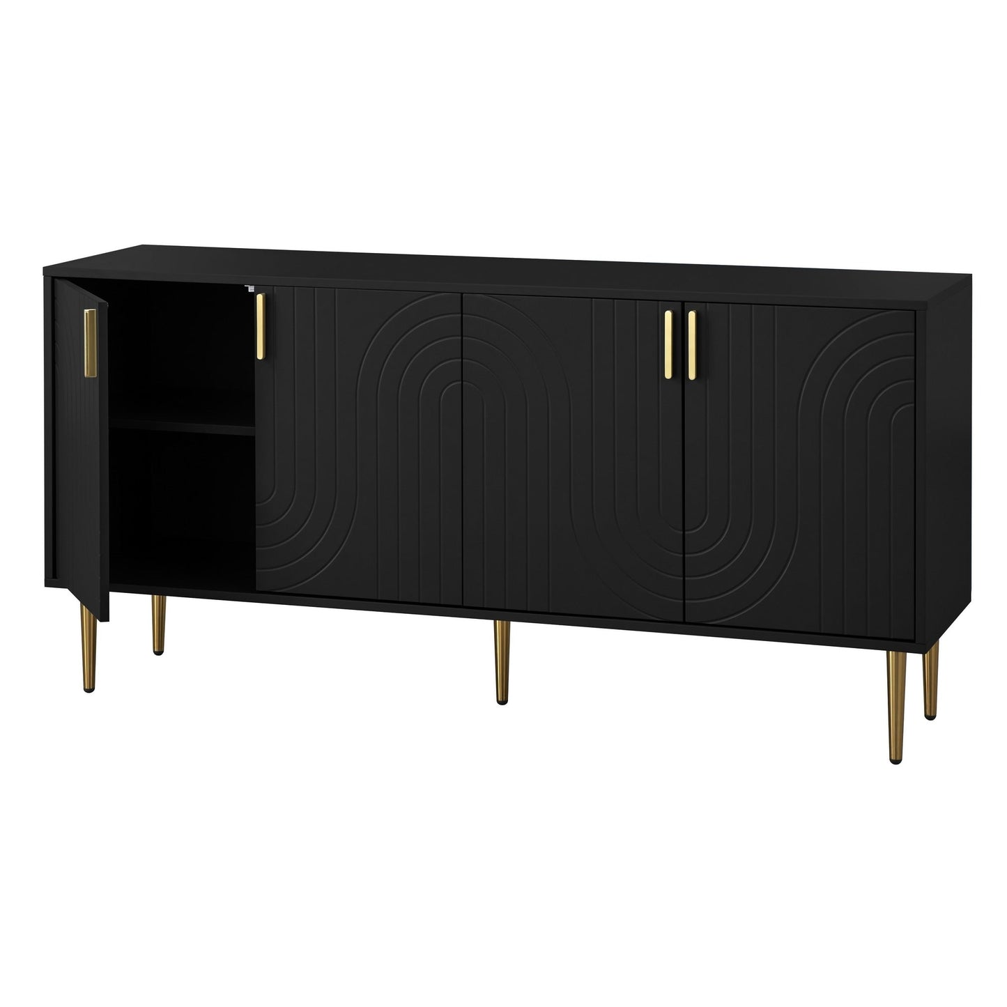 Lifestorey Tabaria Mid-Century Four Door Sideboard/Buffet