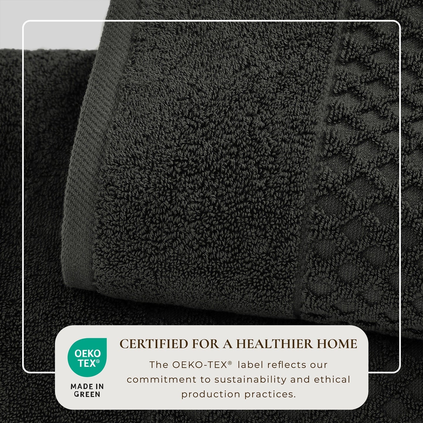 Linery & Co. Cotton Diamond Waffle Texture Bath Towels.