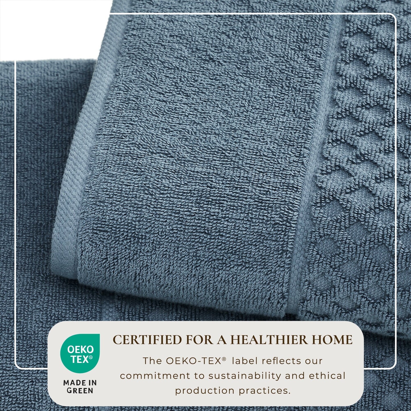 Linery & Co. Cotton Diamond Waffle Texture Bath Towels.