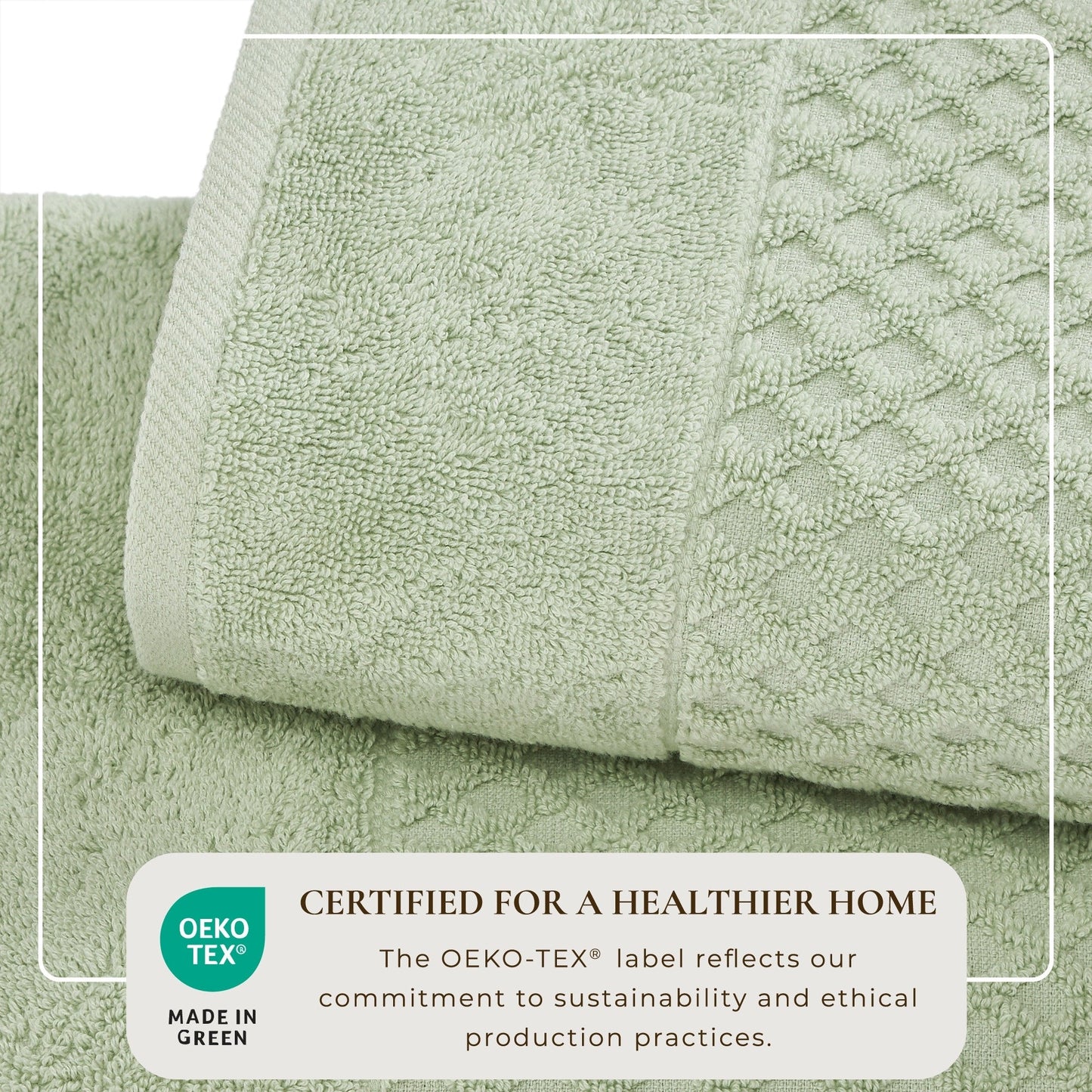 Linery & Co. Cotton Diamond Waffle Texture Bath Towels.