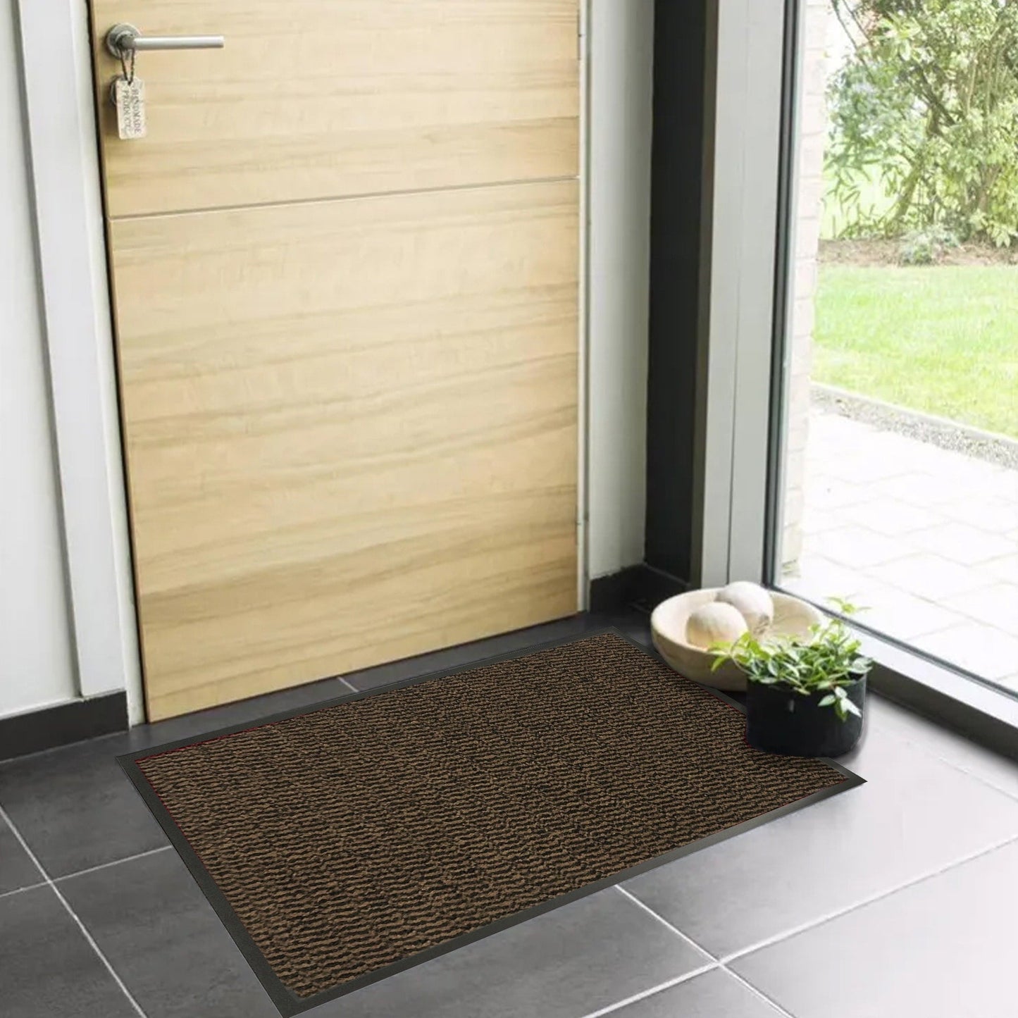 Lisa Heavy-Duty Non-Slip Rubber Door Mat for High Traffic Areas