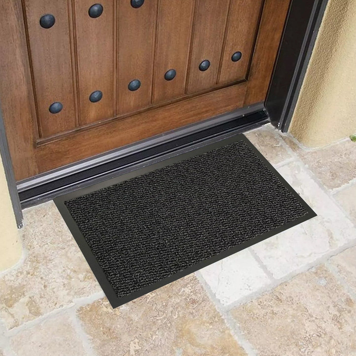 Lisa Heavy-Duty Non-Slip Rubber Door Mat for High Traffic Areas
