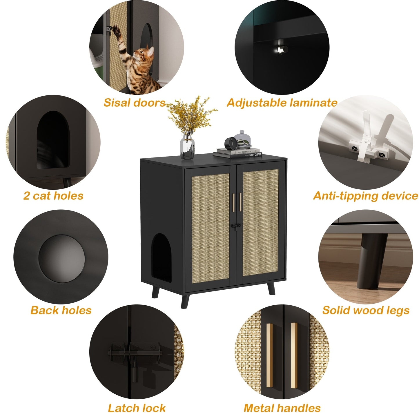 Litter Box Enclosure Cat Litter Box Furniture End Table Sofa Tbale