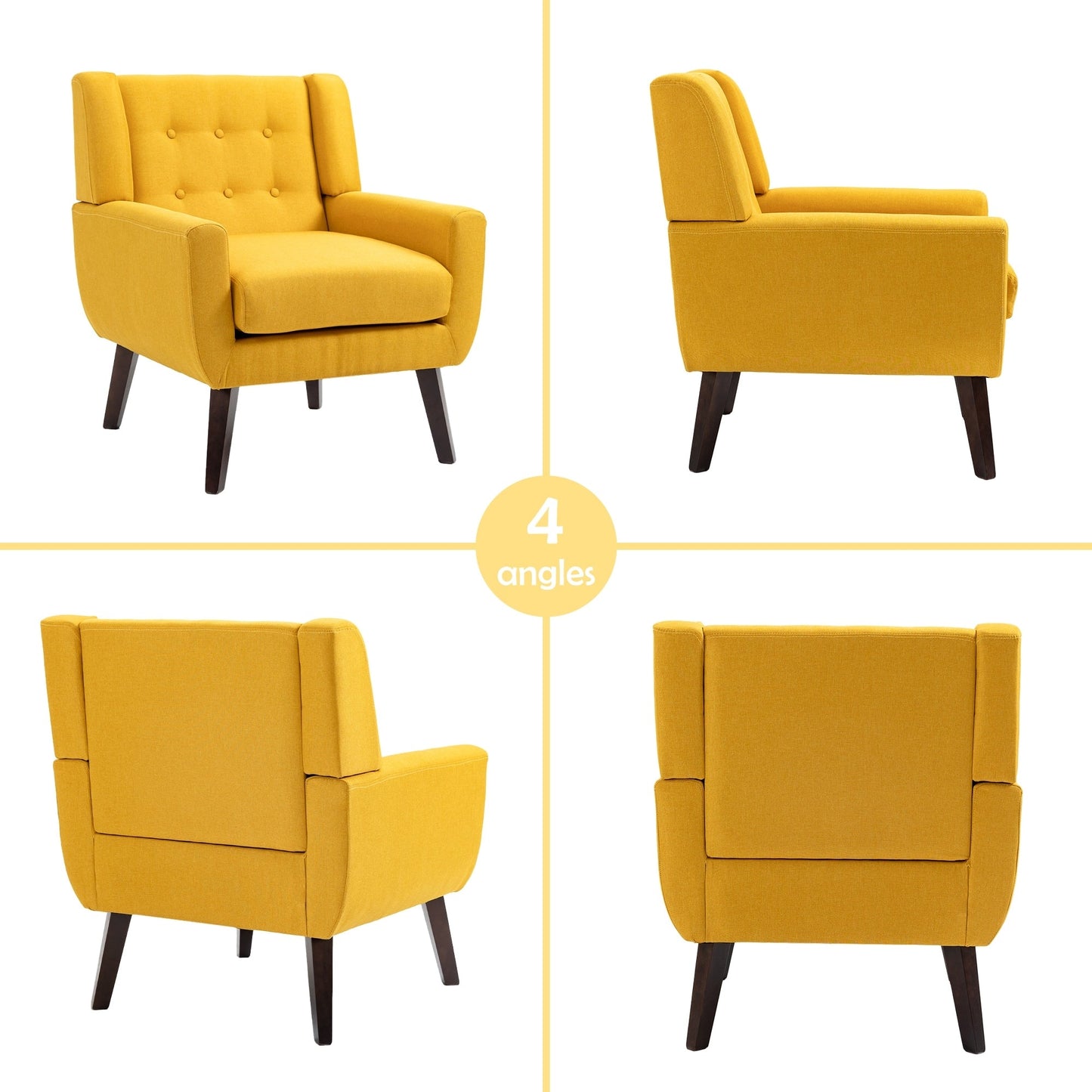 Cotton/ Linen Look Fabric Modern Accent Chair Armchair