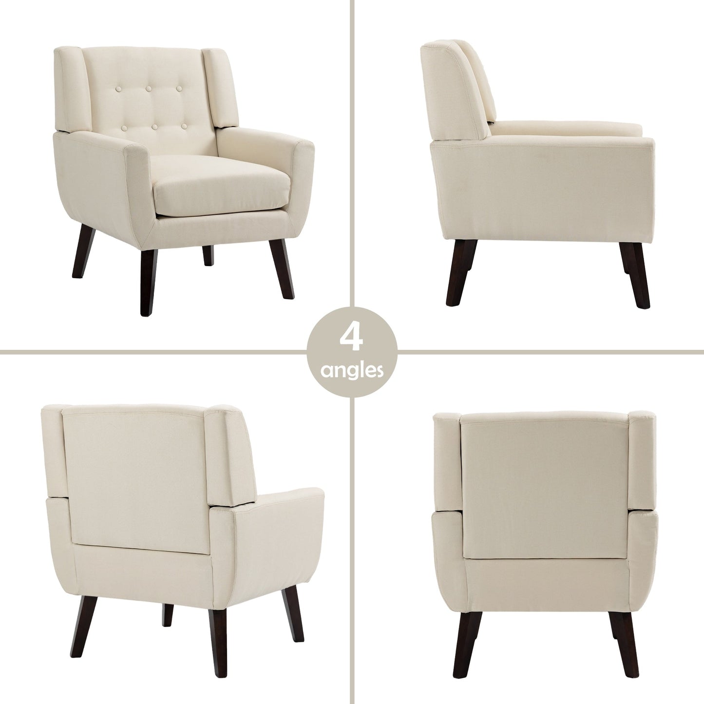 Cotton/ Linen Look Fabric Modern Accent Chair Armchair