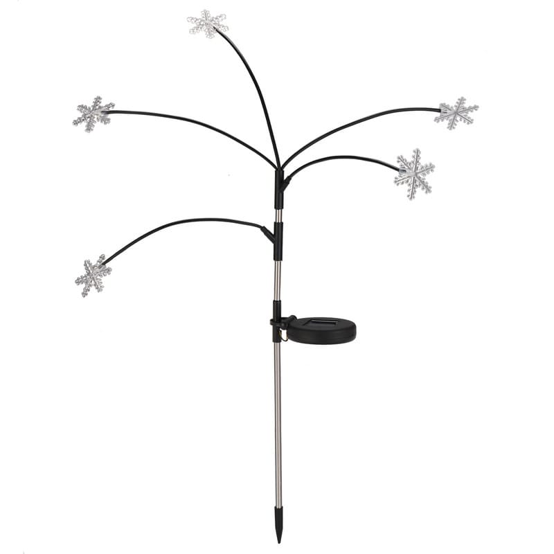 Low Voltage Solar Powered Integrated LED Snowflake Pathway Light (Set of 8)