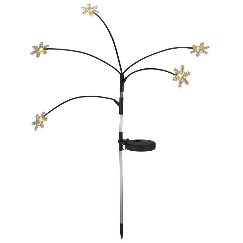 Low Voltage Solar Powered Integrated LED Snowflake Pathway Light (Set of 8)