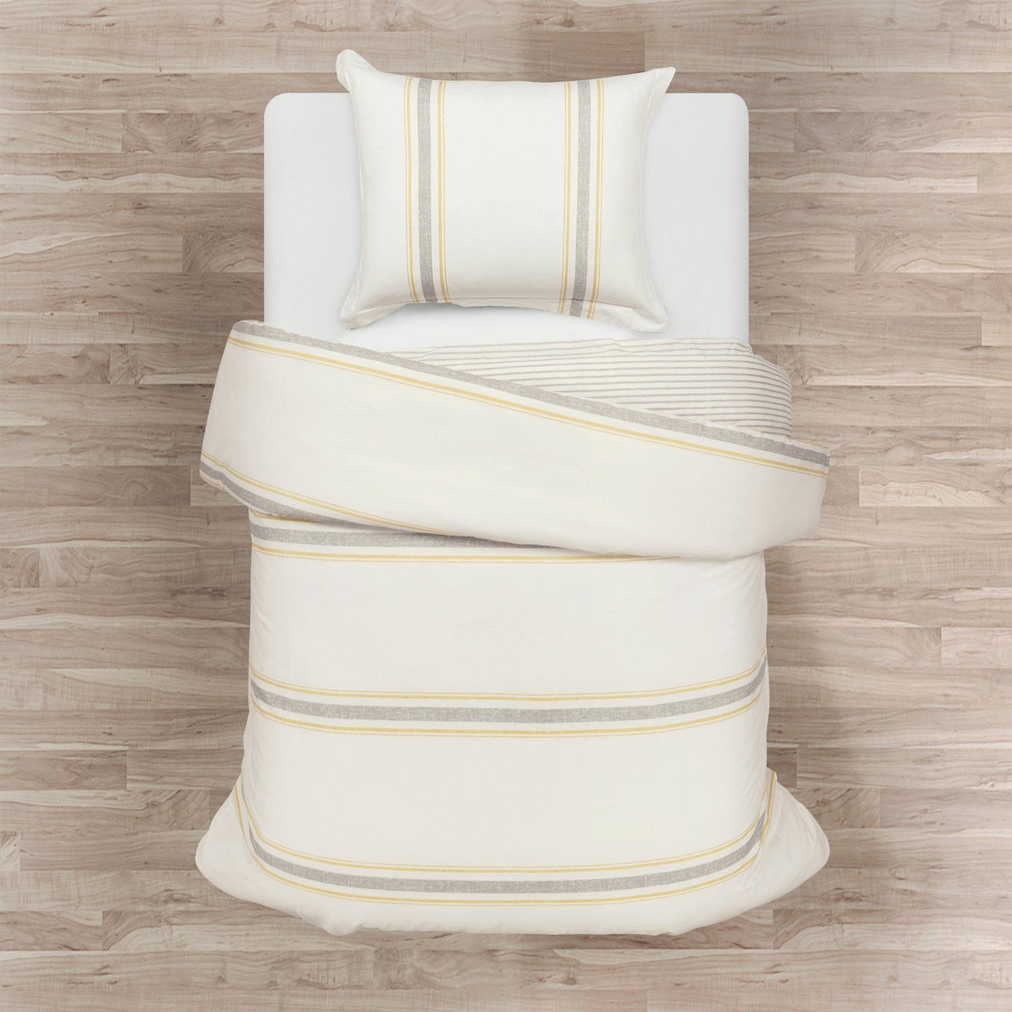 Lush Decor Farmhouse Stripe 3 Piece Duvet Cover Set