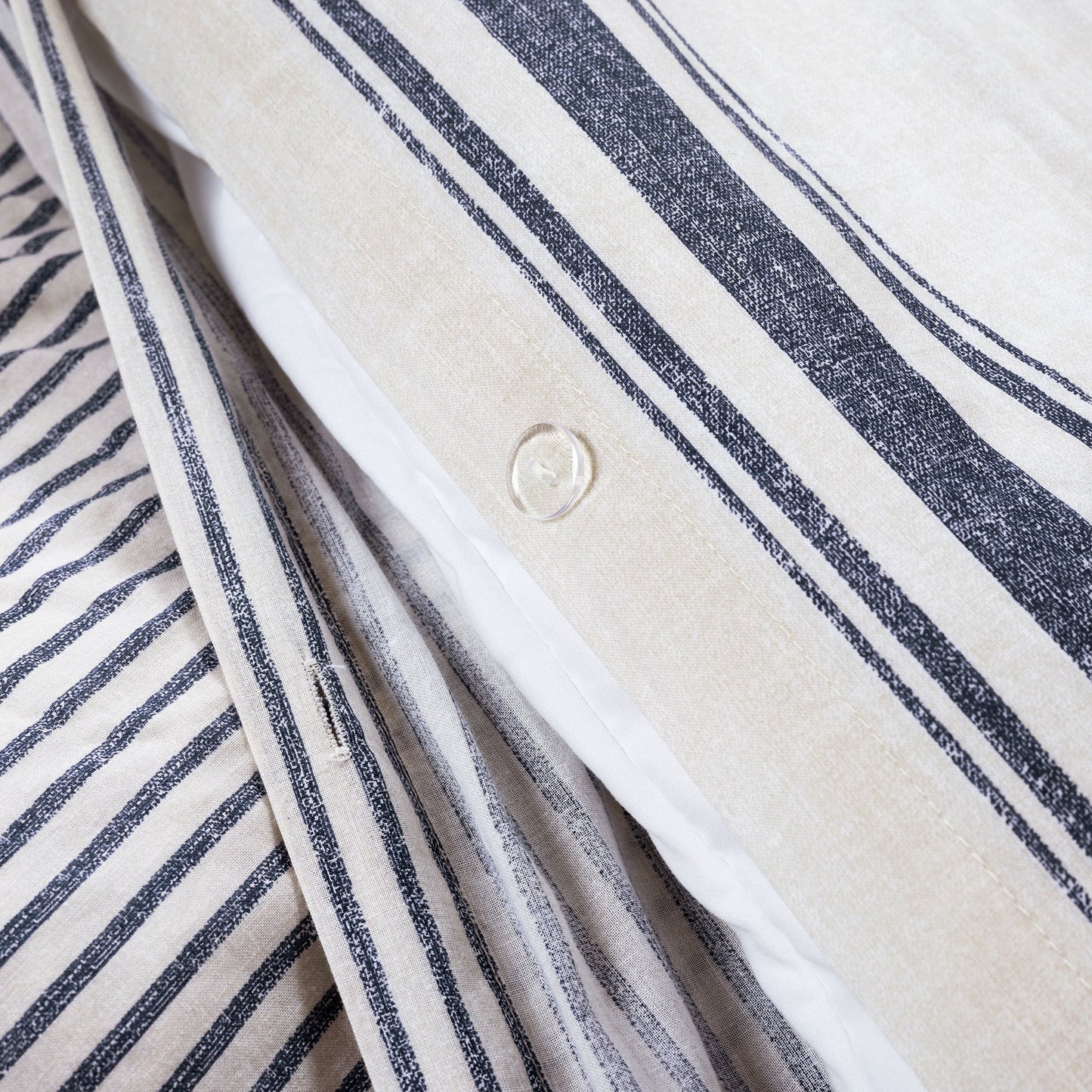 Lush Decor Farmhouse Stripe 3 Piece Duvet Cover Set