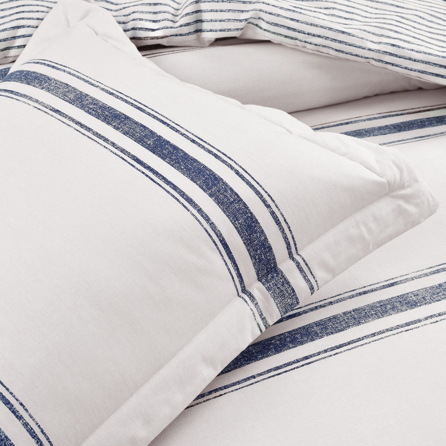 Lush Decor Farmhouse Stripe 3 Piece Duvet Cover Set