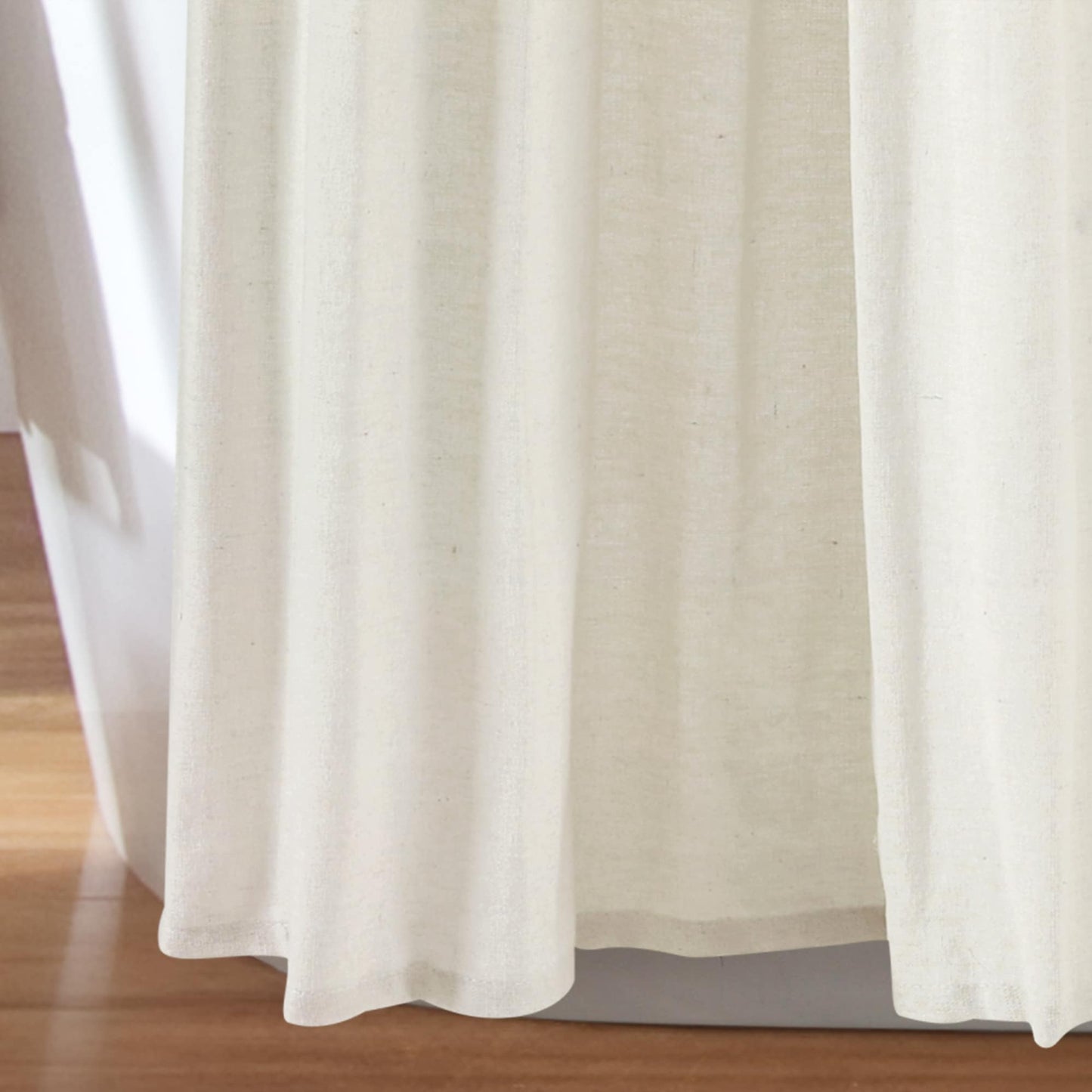 Lush Decor Two-tone Linen Button Shower Curtain