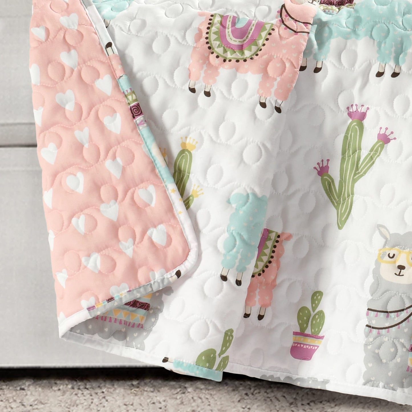 Lush Decor Southwest Llama Cactus Reversible Throw Blanket
