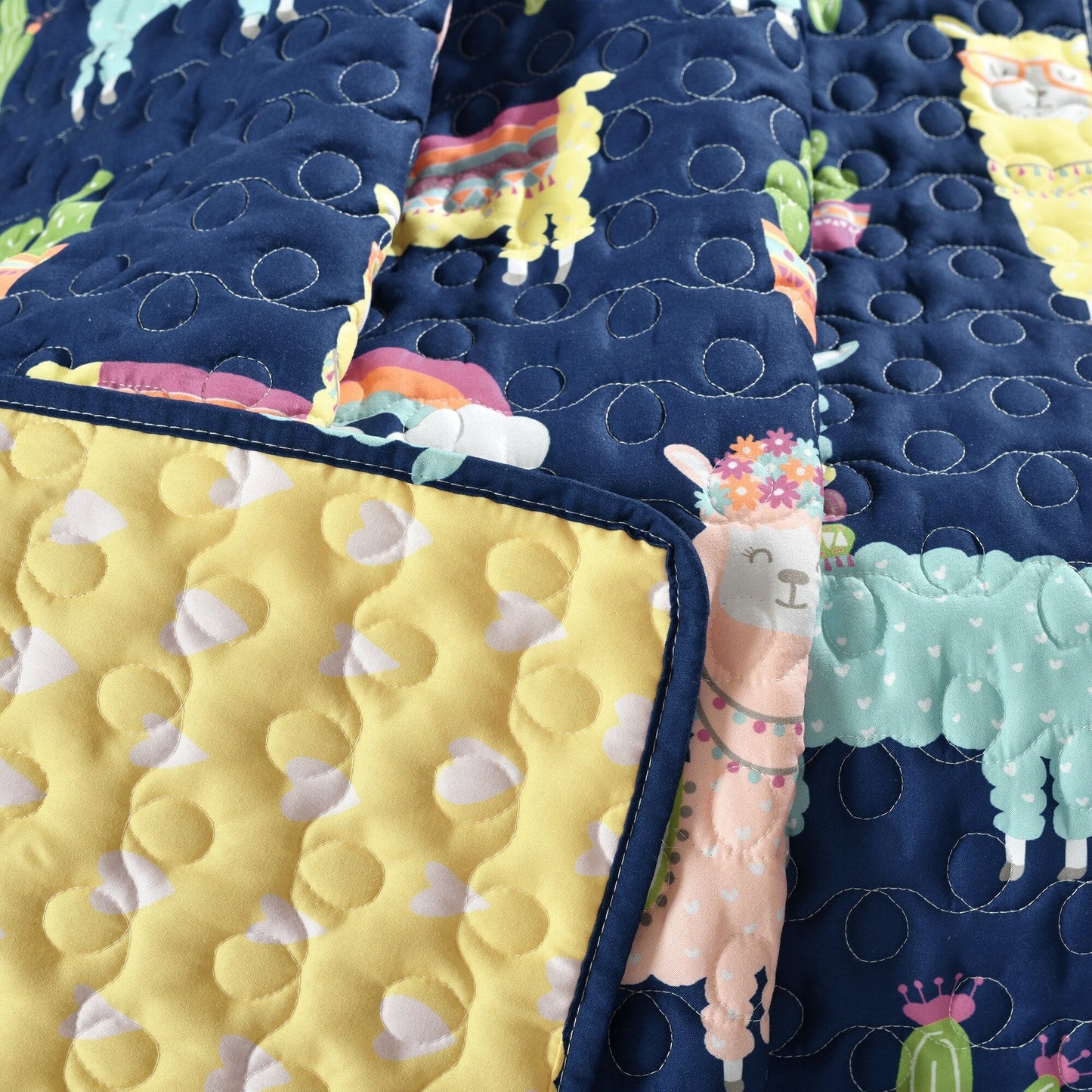 Lush Decor Southwest Llama Cactus Reversible Throw Blanket