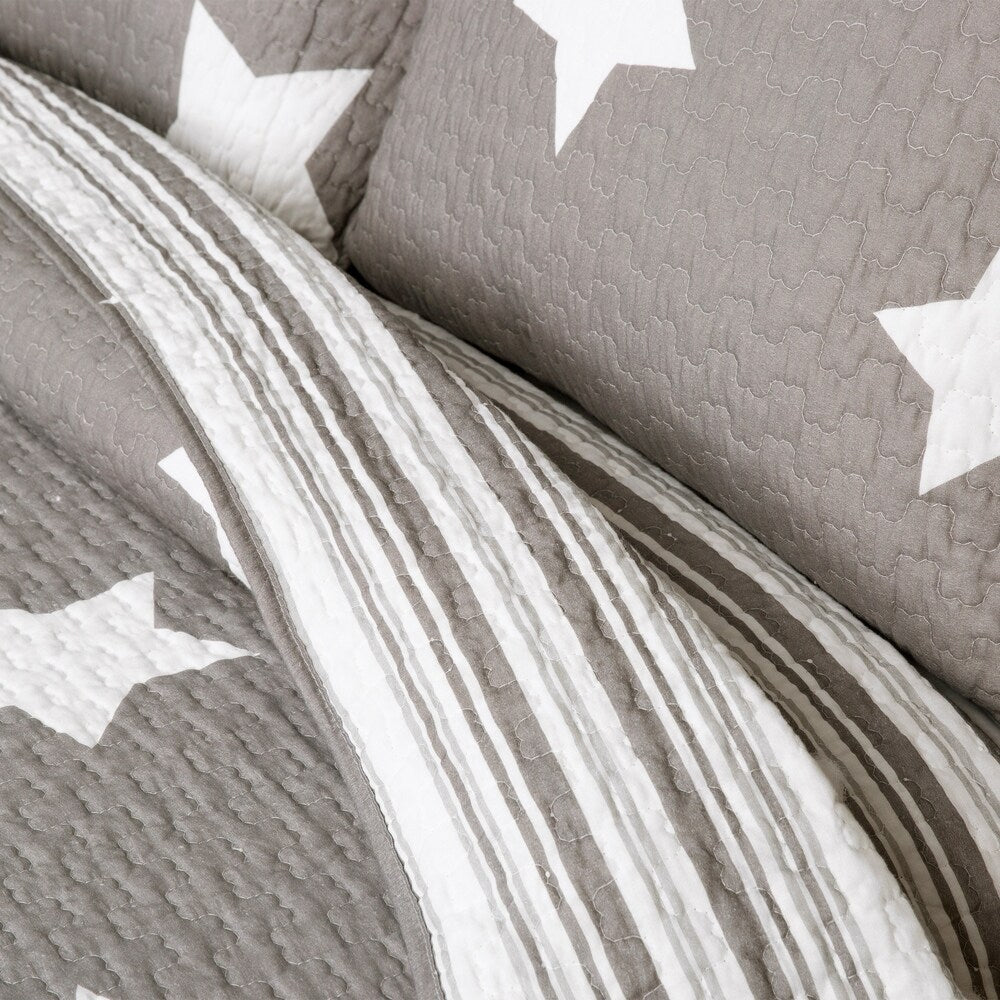 Lush Decor Star Pattern 3-piece Cotton Quilt Set