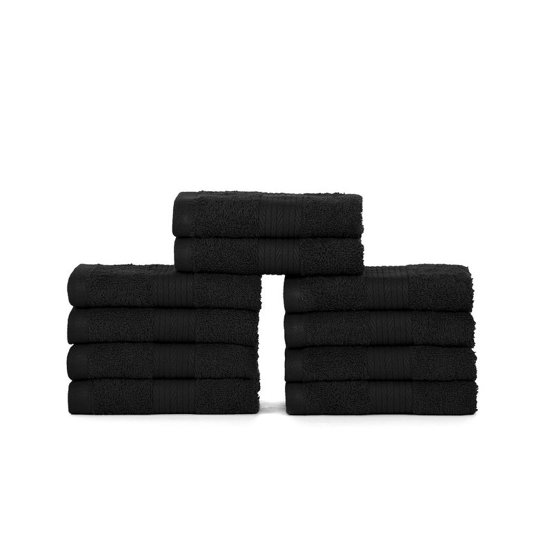 Luxurious Cotton 600GSM Soft Wash Cloths 12X12 Inch by Ample Decor - 10 Pcs
