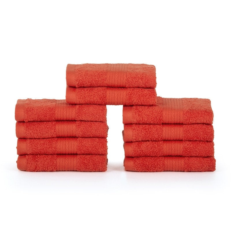 Luxurious Cotton 600GSM Soft Wash Cloths 12X12 Inch by Ample Decor - 10 Pcs