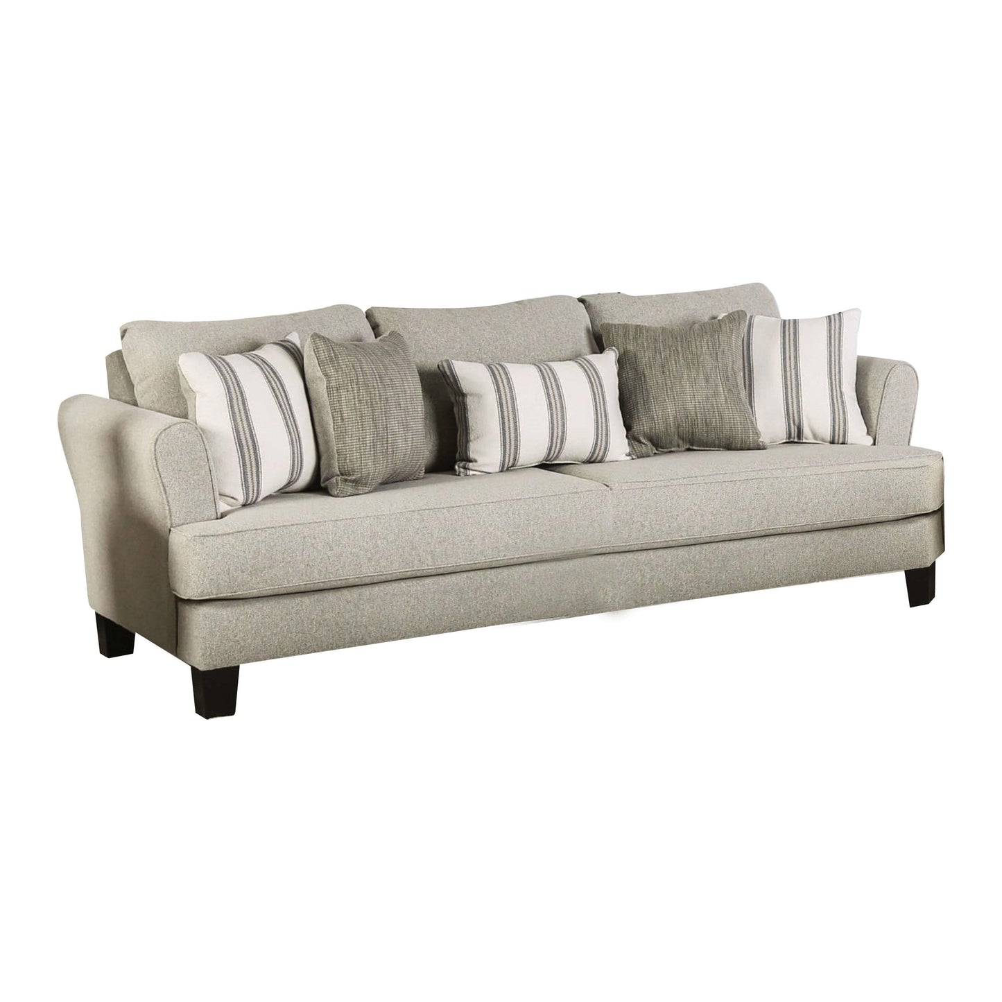Canapé Lymo, 98 pouces, beige décontracté et ivoire, 5 coussins décoratifs