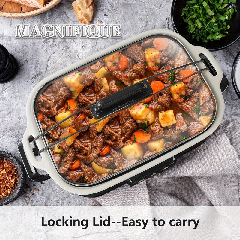 MAGNIFIQUE Programmable Slow Cooker with Non-Stick Pot